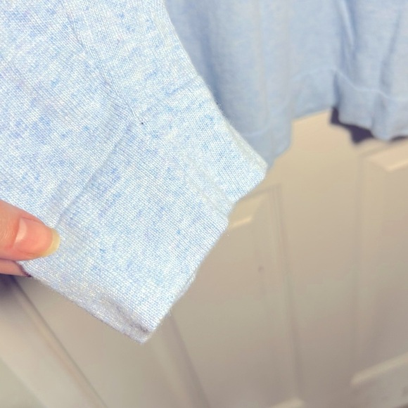 J. Crew Women Teddie Sweater X-Large Blue Preppy Coquette Wool Cotton Crewneck - Picture 5 of 13